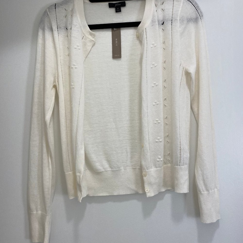 J.Crew Jackie Cardigan w/ Eyelet Cutouts (NWT)